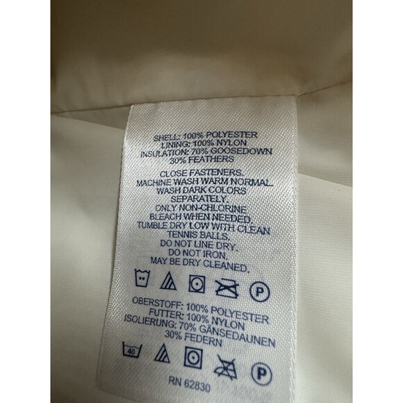 Lands End Puffer Vest Quilted Size XL/18-20 Ivory New Fall Winter Goose Down - Picture 9 of 9